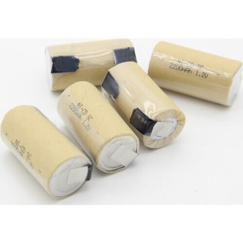 Welding tabs 1.2V SC batteries akkus NICD sub C battery 2200mAh for emergency lighting for flashlight solar for power tools