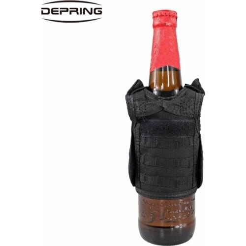 Tactical Beer Bottle Vest Cover Military Mini Hook&loop Containers Vest Personal Bottle Drink Decoration Set Adjustable