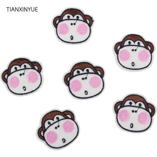 TIANXINYUE 20 pcs monkey Patches Iron On DIY Embroidered Appliques Sewing On For Cloth Cartoon Motif Applique Sticker