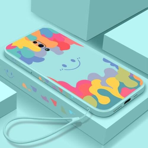 For OPPO Reno 2 2Z Case Soft Liquid silicone Watercolor Skin protective Back Cover Case For OPPO Reno 2Z 2F Reno2 Z phone Shell