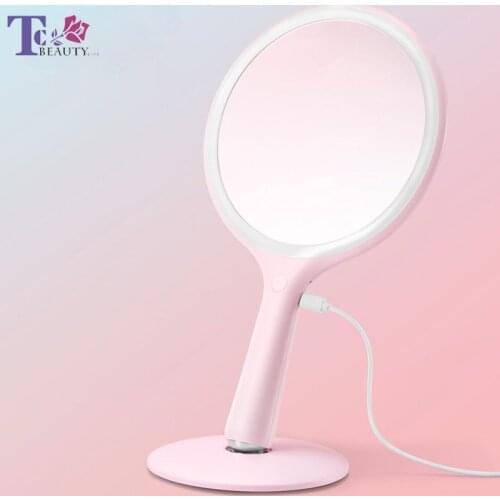 Vanity Mirror with Lights Dressing Table Mirror with LED Light Magnetic Split Portable 5X Magnifying Handheld Cosmetic Mirror