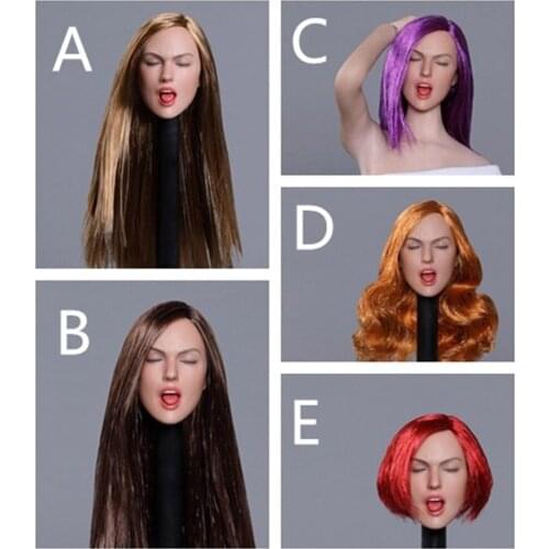 1/6 Scale GC025 Sexy Women Female Head Sculpture Closed Eyes Head Sculpture Model Beauty Headplay for 12" Action Figure Body