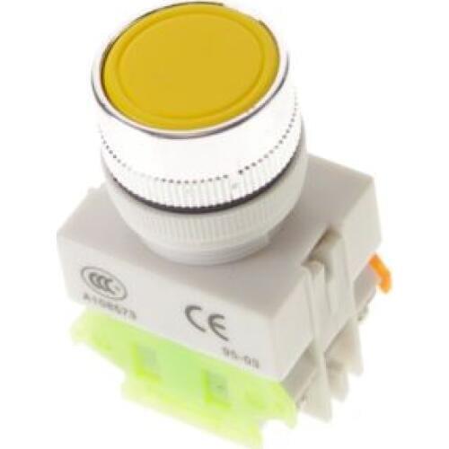 1 * Yellow Round Cap Momentary Push Button Switch LAY37-11BN 22mm Mount 10A 660V