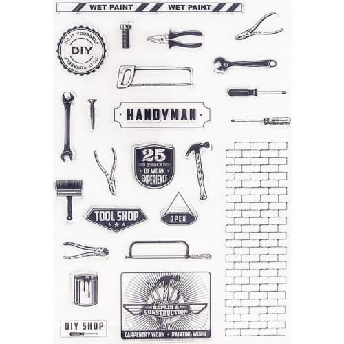 15x21cm Toolkit Clear Stamps Transparent Seal Silicone Seal TPR Christmas Wedding Roller Stamps DIY Scrapbook Album Card