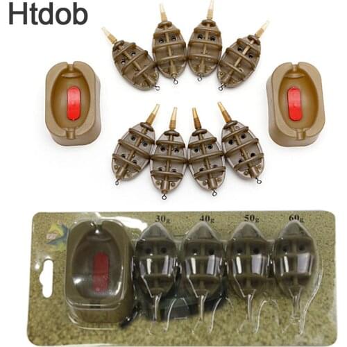 5Pcs/Set Inline Method Carp Fishing Feeder 4 Feeders 15/20/25/35g 30/40/50/60g Mould fishing Tackle Accessories For Ice Fishing