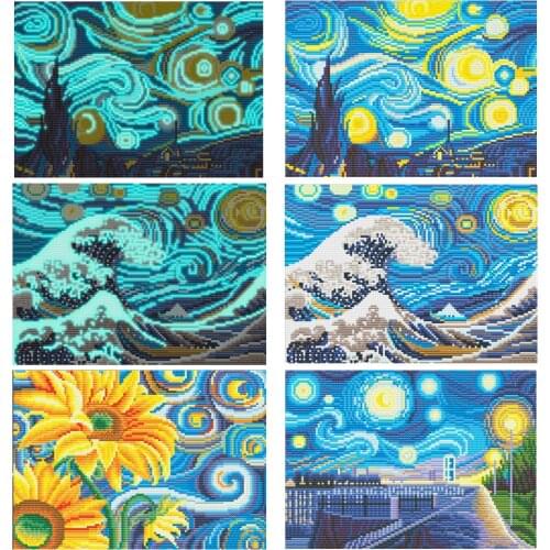 5D DIY starry sky luminous diamond painting on number adults Rhinestone Embroidery diamond Home decoration modern
