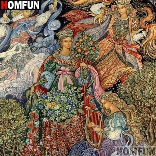 HOMFUN Full Square/Round Drill 5D DIY Diamond Painting "Oil painting" Embroidery Cross Stitch 5D Home Decor Gift A16305