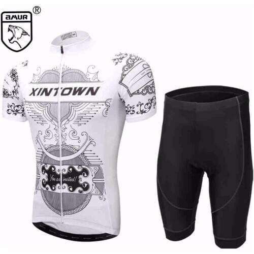 Amur Leopard Mens Pro Cycling Jersey Maillot Ciclismo Short Sleeve + Cycling Shorts Riding Sports Clothes Quick Dry