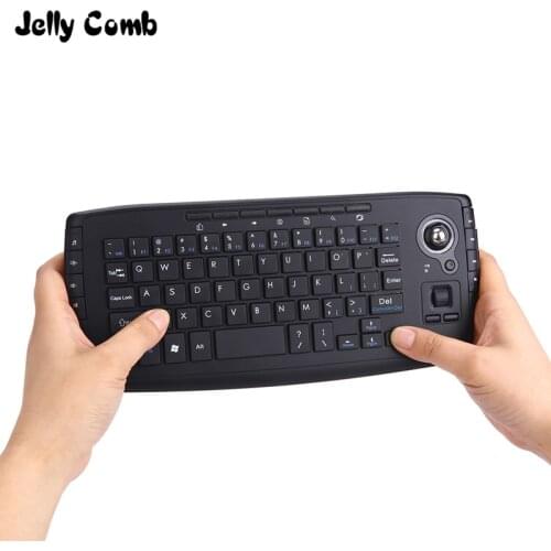 Jelly Comb Trackball Wireless Keyboard with Trackball and Scroll Wheel Ergonomic Keyboard for Laptop TV Box Computer Keypad