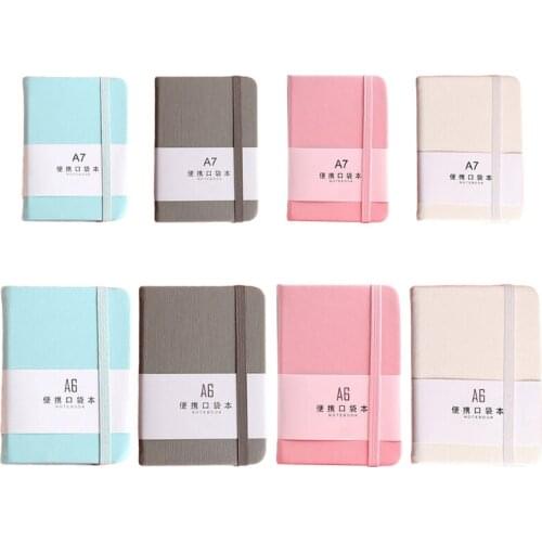 PU Notebook Notepad A7 A6 Notebook Portable Stationery Travel Journal Book Student Office Supplies Writing
