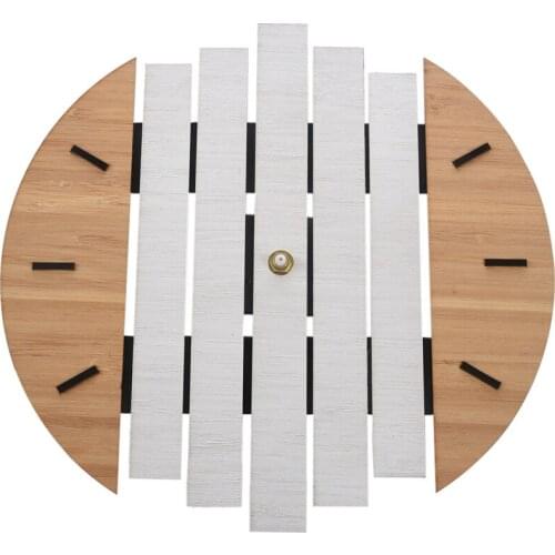 NHBR Xylophone Wooden Wall Clock Modern Design Vintage Rustic Shabby Clock Quiet Art Watch Home Decoration