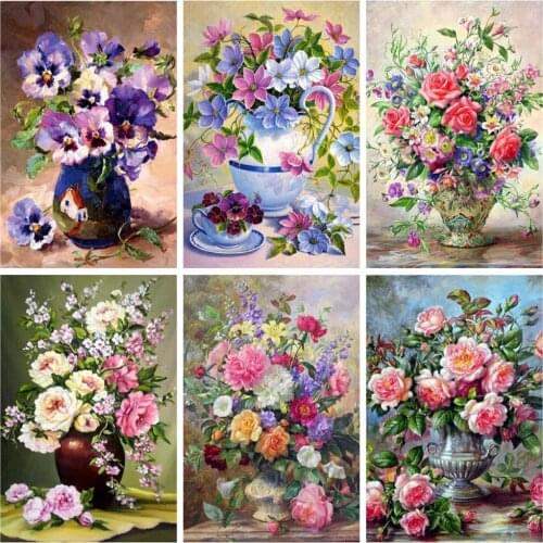 EverShine 5D DIY Diamond Embroidery Flowers Rhinestones Art Kits Diamond Painting Vase Cross Stitch Handicraft Mosaic Home Decor