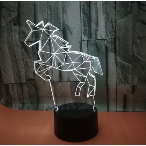 Hot selling Horse 3d Lamp 7 color Touch And Remote Control 3d Led Visual Table Lamps Gift Decoration 3d Night Desk Lamp