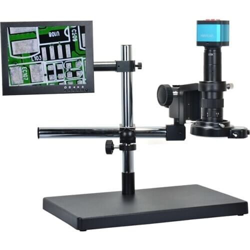 HDMI VGA Industrial Microscope Camera 180X C mount lens 56 LED Ring Light For Phone Chip Repair