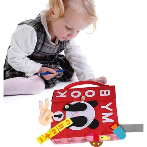 Animal Style DIY Book Felt Quiet Books Early Educational Cognitive Development Toys Handmade Cute Kids Cloth Books with 3 Glues