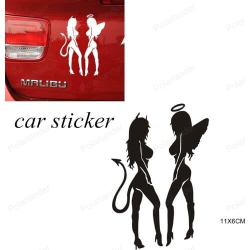 Hot sell naked lady vinyl stickers sexy girl Angel Devil Car sticker cool women on cars decals truck motorcycle style for car