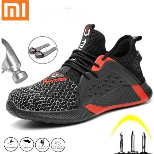 Xiaomi Fashion Mesh Breathable Safety Shoes 2021 New High Quality Anti-Smash Anti-Puncture Work Shoes Comfortable Wear-Resistant