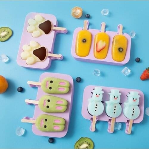 NEW 3D DIY Magnum Silicone Ice Cream Cake Popsicle Mold Handmade Popsicle Mold Tray Barrel Maker Mould Molde Helados Silcona