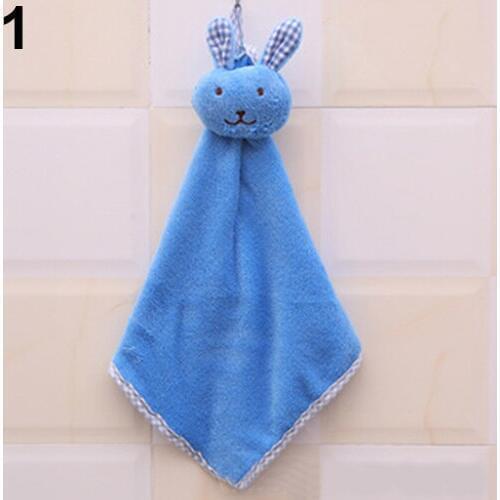 Baby Hand Towel Cartoon Animal Rabbit Plush Kitchen Soft Hanging Bath Wipe Towel