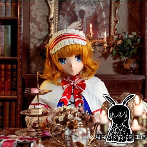 Rabbit 01) Handmade Female Resin Crossdress Pretty Girl Head Lolita Doll Mask Japanese Anime Cosplay Kigurumi Mask Crossdresser