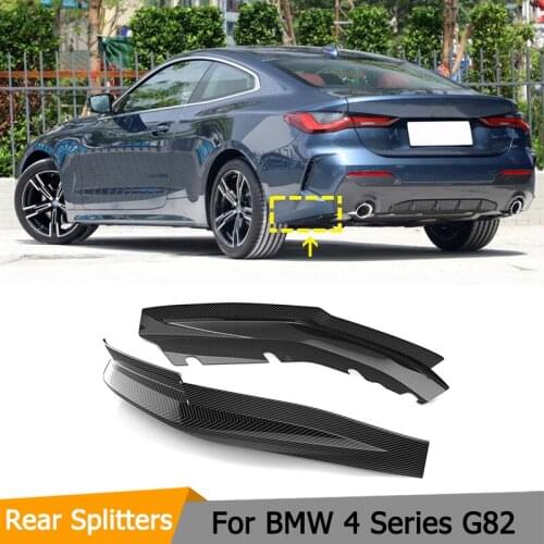 Car Rear Bumper Splitters For BMW 4 Series G82 2020 2021 Carbon Fiber Rear Bumper Splitters Lip Cover
