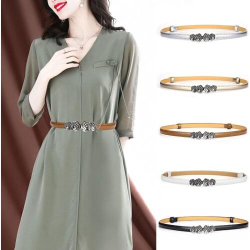 Women Wide Elastic Belt Rose Flower Buckle Waist Belt Vintage Nylon Belts For Ladies Cummerbunds Clothes Accessories