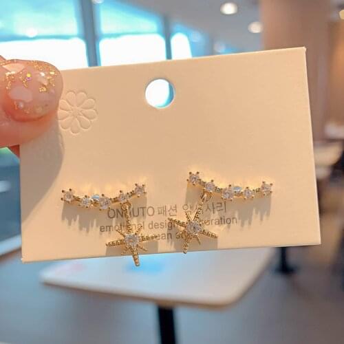 Korean version of the eight-pointed star retro earrings simple temperament earrings fashion ladies jewelry gifts