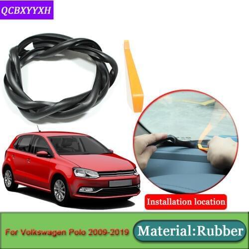Car-styling For Volkswagen Polo 2009-2019 Anti-Noise Soundproof Dustproof Car Dashboard Windshield Sealing Strips Accessories