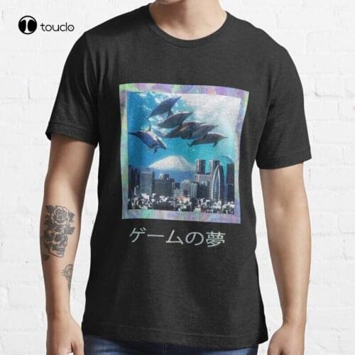 Vaporwave Vaporware Aesthetic 420 Vape Vaporwaveaesthetic Dolphin Vapor Tokyo Shirt T-Shirt Cotton Tee Shirt