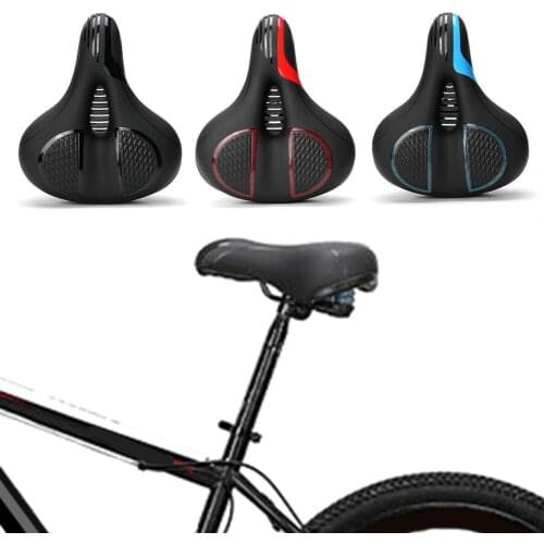 Unisex MTB Bike Saddle Wide Strong Support Anti-Slip Shock Absorbing Comfortable Breathable Big Butt Bike Seat Safety Warning