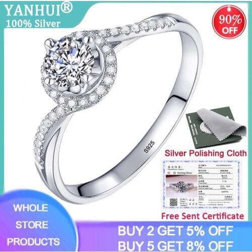 With Certificate Vintage Promise Ring Sona Diamond 925 Sterling Silver Engagement Wedding Rings For Women Gift Jewelry XEY071