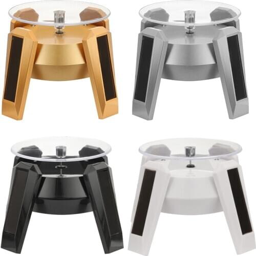 Solar Rotating Turntable 360 Showcase Jewelry Watch Ring Phone Stand Display Jewelry Organizer Hard Display Stand 4 Colors