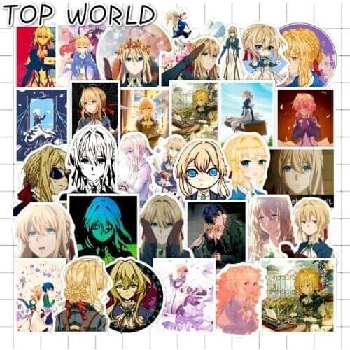 10/50pcs/set Japan Anime Violet Evergarden Cartoon Stickers For Motorcycle Diy Toy Snowboard Luggage Scrapbook Laptop