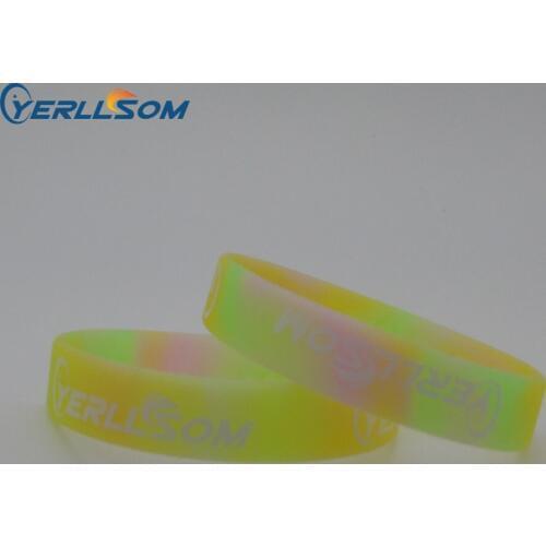 YERLLSOM 100PCS customized personalized silicone wristbands segmented bracelets for events YS071602