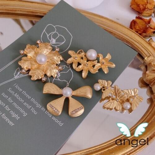 Jewelry second gold series brooch shell pearl palace restoring ancient ways noble bowknot plants