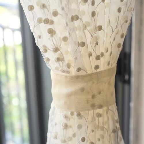 Gypsophila Curtains for Living Dining Room Bedroom Embroidered Flowers American Country Pastoral Modern Cotton and Linen Curtain