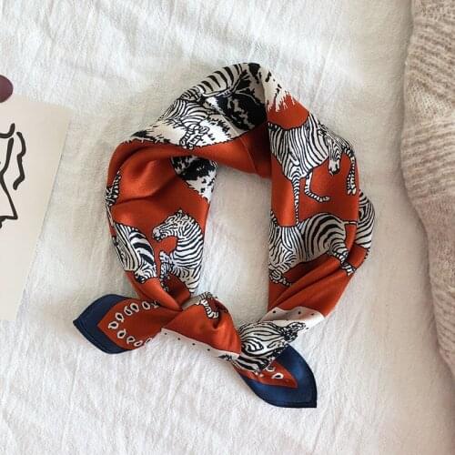 Luna&Dolphin Women Square Scarves 53x53CM 100% Silk Black Zebra Bandana Headbands Scarf Kerchief Hijab Decorative Scarf Shawl