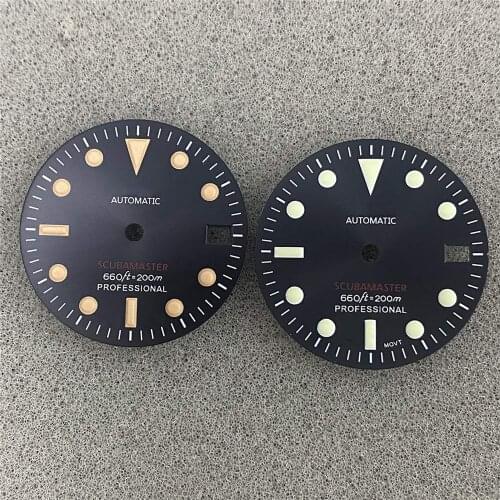 1PC Watch Parts Dail 28.5MM Green Luminous 3-Dimensional Index suitable for SKX007 NH35 movement