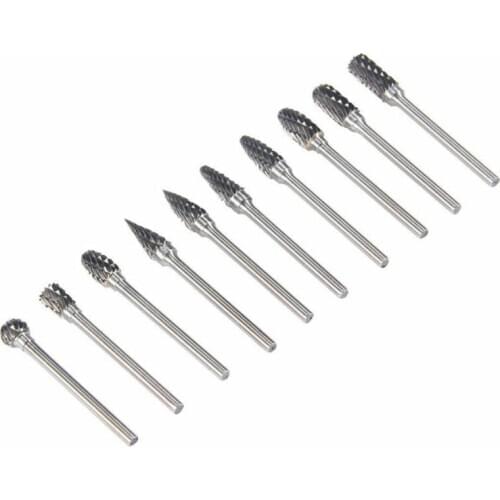 10 pcs tungsten steel grinding head tungsten carbide burrs sets mini drill diamond material accessories electric grinding tools