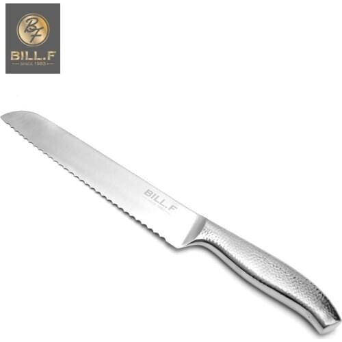 8 "Kitchen Bread Knife serrated design laser Damascus stainless steel blade chef knife bread cheese cake knife