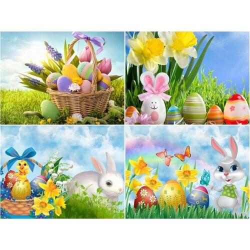 5D Full Diamond Painting Easter Eggs Round/Square Cross Stitch Diamond Embroidery Cartoon Handicraft Art Easter Home Decor Gift