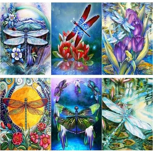 New 5D DIY Animal Diamond Painting Dragonfly Diamond Embroidery Cross Stitch Full Square Round Drill Home Decor Manual Art Gift