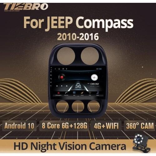 TIEBRO 2Din Android 9.0 Car Radio For JEEP Compass Patriot 2010 2012 2013 2014 2015 2016 Multimedia DVD Player Navigation GPS
