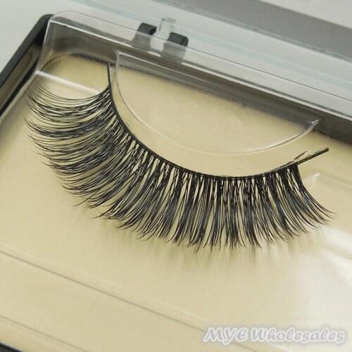 Free Shipping 1pair 100% handmade high quality mink hair false eyelash Natural Long Crisscross full strip eye lashes Makeup
