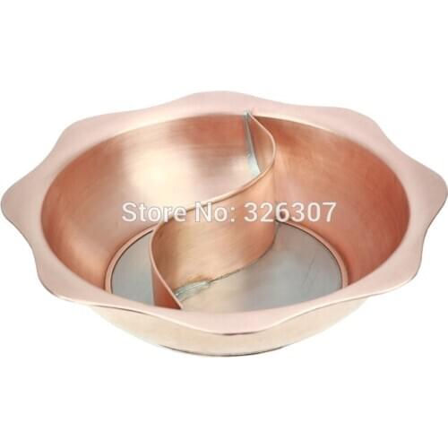FREE SHIPPING 36cm Sichuan Chongqing China copper mandarin duck hot pot thickened Mongolian Chinese copper handmade,fire pot