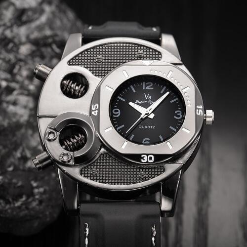 Mens Watches V8 Luxury Brand Men Leather Sports Watches Relogio Masculino Watch Men Wristwatches Military Watch for Men gifts