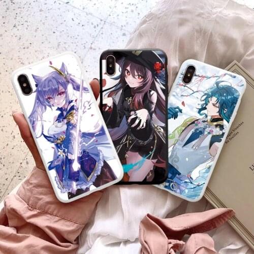 Cute Genshin Impact Game Case For Samsung Galaxy S21 S20 FE Ultra S10 S9 Plus S10e Note 20 10 A10 A12 A31 A32 A50 A51 A52 Cover