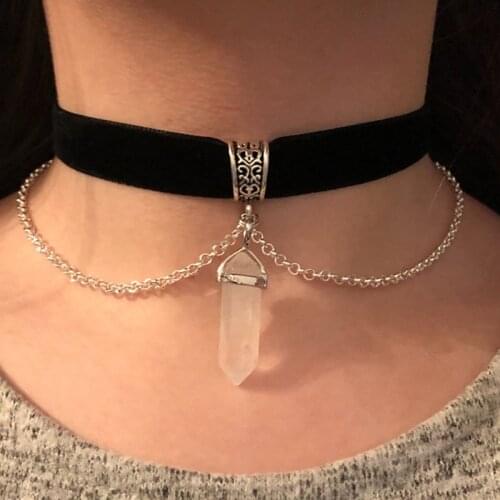 Black Velvet Rock Crystal Choker Rock Crystal Choker