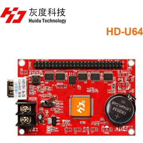 HD-U64 U-Disk port single & dual color control card 128*1024 pixels LED sign USB controller P10,P13.33,P16 drive system
