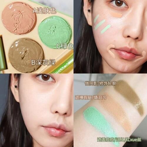 3 Colors Choice Full Cover Face Concealer Eye Dark Circle Cream Waterproof Liquid Corrector Cream Base Make Up Cosmetic